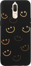 Mooodcase Huawei Mate 10 Lite Smile Premium Silikonlu Siyah Telefon Kılıfı