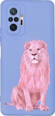 Mooodcase Redmi Note 10 Pro Max Pembe Aslan Desenli Premium Silikonlu Telefon Kılıfı