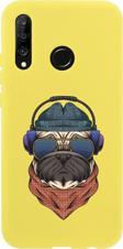 Mooodcase Huawei P30 Lite Pug Premium Silikonlu Sarı Telefon Kılıfı