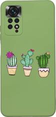 Mooodcase Xiaomi Redmi Note 11 Uyumlu Üçlü Kaktüs Desenli Premium Silikonlu Lansman Telefon Kılıfı
