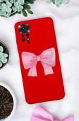 Mooodcase Xiaomi Redmi Note 12 Pro Uyumlu Uyumlu Pembe Kurdele Premium Silikonlu Lansman Telefon Kılıfı