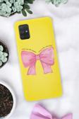 Mooodcase Samsung A71 Uyumlu Pembe Kurdele Premium Silikonlu Telefon Kılıfı