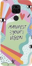 Mooodcase Xiaomi Redmi Note 9  Uyumlu Manifest Your Vision Premium Silikonlu Telefon Kılıfı