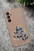 Mooodcase Samsung Galaxy A54 Uyumlu Mavi Yaprak Desenli Premium Silikonlu Lansman Telefon Kılıfı