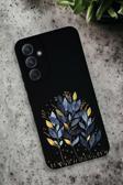 Mooodcase Samsung Galaxy A54 Uyumlu Mavi Yaprak Desenli Premium Silikonlu Lansman Telefon Kılıfı