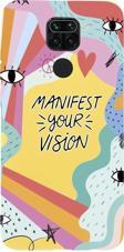 Mooodcase Xiaomi Redmi Note 9 Manifest Your Vision Premium Silikonlu Telefon Kılıfı