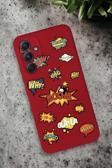 Mooodcase Samsung Galaxy A54 Uyumlu Stickers Desenli Premium Silikonlu Lansman Telefon Kılıfı