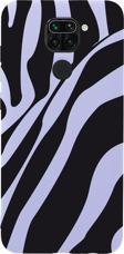 Mooodcase Xiaomi Redmi Note 9 Zebra Desenli Premium Silikonlu Lila Telefon Kılıfı