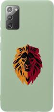 Mooodcase Samsung Note 20 Uyumlu Sarı Kırmızı Aslan Desenli Premium Silikonlu Telefon Kılıfı