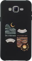 Mooodcase Samsung J7 Uyumlu Core Sunset Wave Premium Silikonlu Siyah Telefon Kılıfı