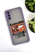 Mooodcase Samsung S21 Plus Uyumlu London Yaprak Desenli Buzlu Şeffaf Lüx Telefon Kılıfı