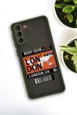 Mooodcase Samsung S21 Plus Uyumlu London Yaprak Desenli Buzlu Şeffaf Lüx Telefon Kılıfı