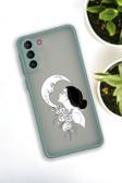Mooodcase Samsung S21 Plus Uyumlu Moon And Women Desenli Buzlu Şeffaf Lüx Telefon Kılıfı