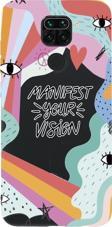 Mooodcase Xiaomi Redmi Note 9 Uyumlu Manifest Your Vision Premium Silikonlu Telefon Kılıfı