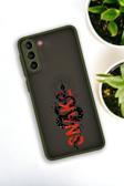 Mooodcase Samsung S21 Plus Uyumlu Snake Desenli Buzlu Şeffaf Lüx Telefon Kılıfı