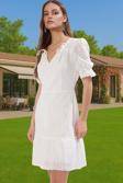 Astarlı Brode Mini Elbise Pamuklu Dokuma A Kesim Günlük Dayanıklı Malzeme Rahat Kullanım
