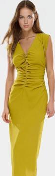 Kolsuz Bodycon Midi Elbise Nefes Alan Polyester Kumaş Günlük Kullanım İçin