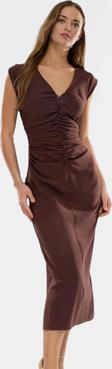 Kolsuz Bodycon Midi Elbise Nefes Alan Polyester Kumaş Günlük Kullanım İçin