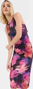 Bodycon Midi Elbise Kolsuz Tek Omuz Örme Kumaş Günlük Şık Dayanıklı Malzeme