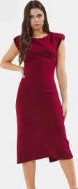 Rahat Bodycon Midi Elbise Viskoz Polyester Elastan Karışımı Zarifane Tasarım Uzun Ömürlü