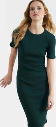 Örme Midi Elbise Bodycon Kalıp Bisiklet Yaka Günlük Kullanım Rahat