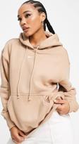 Nike Sportswear Phoenix Fleece Oversize Pullover Hoodie Kadın Kapüşonlu Bol Kesim Sweatshirt Bej