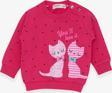 Breeze Kız Bebek Sweatshirt Mutlu Kedicikler 4 Ay-1.5 Yaş, Fuşya