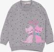 Breeze Kız Bebek Sweatshirt Mutlu Kedicikler 4 Ay-1.5 Yaş, Gri Melanj