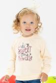 Breeze Kız Çocuk Sweatshirt Nakışlı Pullu 1-4 Yaş, Krem