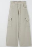 Breeze Kız Çocuk Gabardin Pantolon Kargo Cep Detaylı 5-14 Yaş, Taş