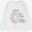 Breeze Kız Çocuk Sweatshirt Unicorn Baskılı 2-6 Yaş, Beyaz