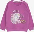 Breeze Kız Çocuk Sweatshirt Unicorn Baskılı 2-6 Yaş, Eflatun
