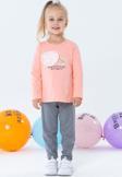 Breeze Kız Çocuk Taytlı Takım Parfüm Şişesi Nakış Baskılı Güpürlü Kalpli 1.5-5 Yaş, Somon