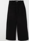 Breeze Kız Çocuk Gabardin Pantolon Geniş Paça Beli Lastikli 5-9 Yaş, Siyah