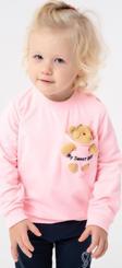 Breeze Kız Çocuk Sweatshirt Ayıcık Aksesuarlı 1.5-5 Yaş, Pudra