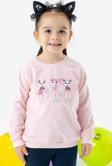 Breeze Kız Çocuk Sweatshirt Sevimli Hayvancıklar Baskılı 1.5-5 Yaş, Somon Melanj