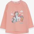 Breeze Kız Çocuk Sweatshirt Sevimli Unicorn Baskılı 1-4 Yaş, Somon