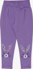 Breeze Kız Bebek Tayt Pantolon Tavşan Nakışlı 9 Ay-3 Yaş, Eflatun