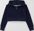 Breeze Kız Çocuk Crop Hırka Fermuarlı Kapüşonlu 8-14 Yaş, Lacivert