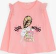 Breeze Kız Çocuk Uzun Kollu Tişört Omuzu Güpürlü 4-9 Yaş, Pembe