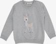 Breeze Kız Çocuk Sweatshirt Sevimli Ceylan Baskılı 1.5-5 Yaş, Gri Melanj