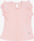 Breeze Kız Bebek Tişört Fırfırlı Nakışlı Güpürlü 6 Ay-2 Yaş, Pembe