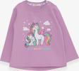 Breeze Kız Çocuk Sweatshirt Sevimli Unicorn Baskılı 1-4 Yaş, Eflatun