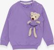 Breeze Kız Çocuk Sweatshirt Ayıcık Aksesuarlı 1.5-5 Yaş, Eflatun