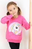 Breeze Kız Çocuk Sweatshirt Baskılı Unicorn 1.5-5 Yaş, Pembe