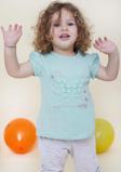 Breeze Kız Bebek Tişört Kelebek Baskılı Nakışlı 9 Ay-3 Yaş, Su Yeşili