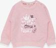 Breeze Kız Çocuk Sweatshirt Nakışlı Pullu 1-4 Yaş, Somon Melanj