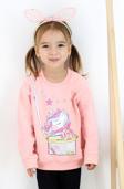 Breeze Kız Çocuk Sweatshirt Unicorn 2-6 Yaş, Somon