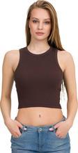 Kadın Halter Yaka Elastan Kaşkorse Crop