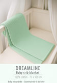 Dreamline Bebek Karyola Battaniyesi %100 pamuk mint yeşili